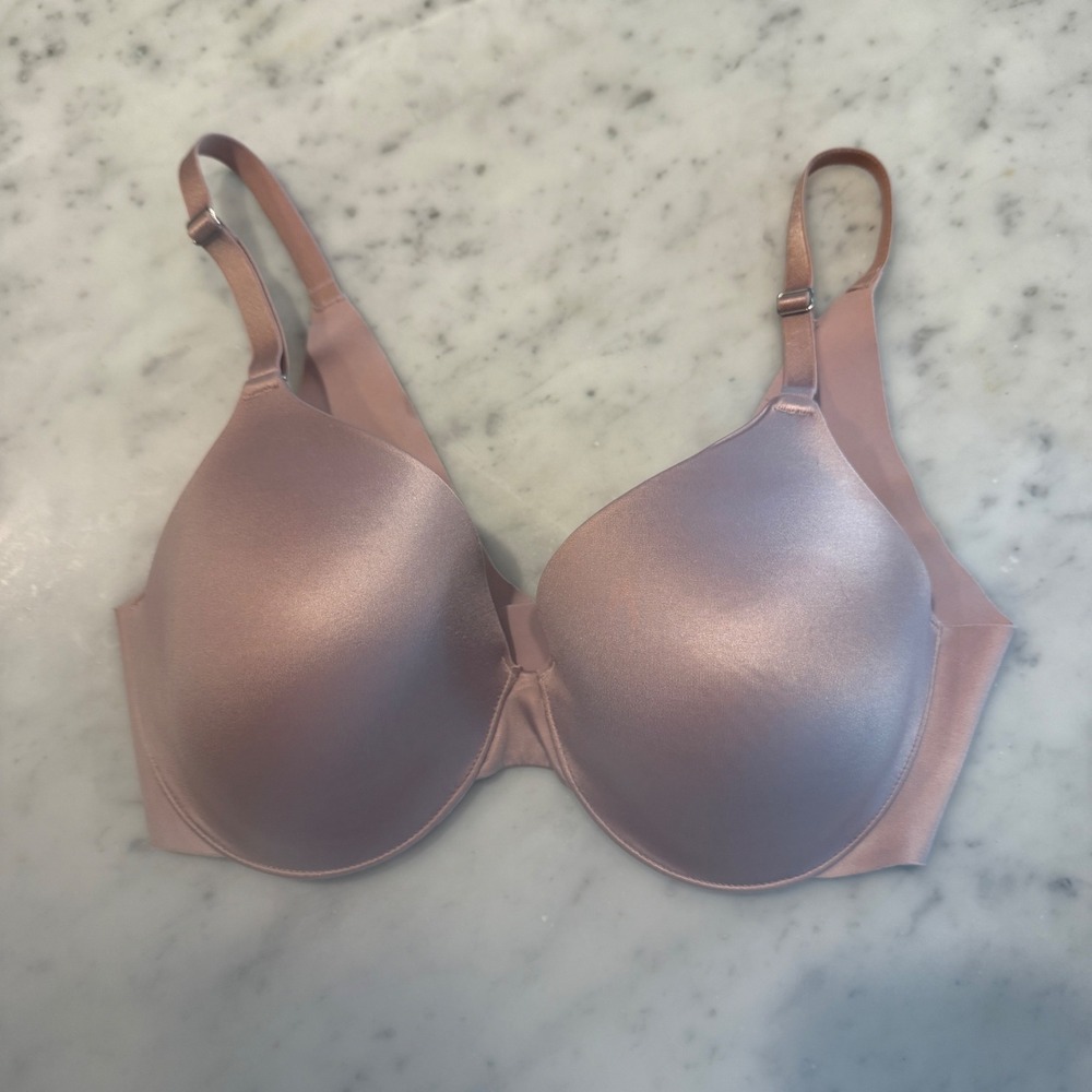 Soma Vanishing Back Full Coverage Bra 34D Rose Gold Pink Underwire 118544